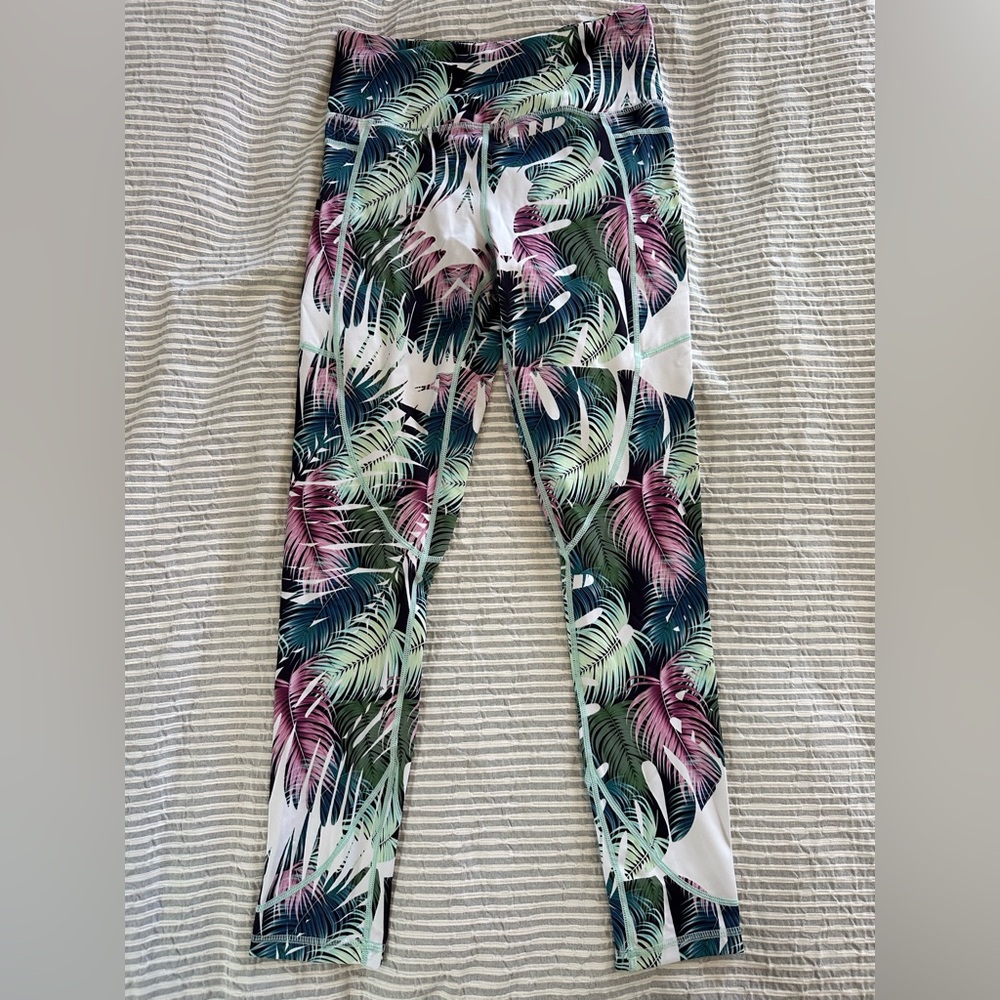 Zyia Active Light n Tight Leggings Palm Leaves Medium